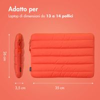 imoshion Puffer Laptop hoes 13-14 inch - Laptopsleeve - Apricot Crush Orange