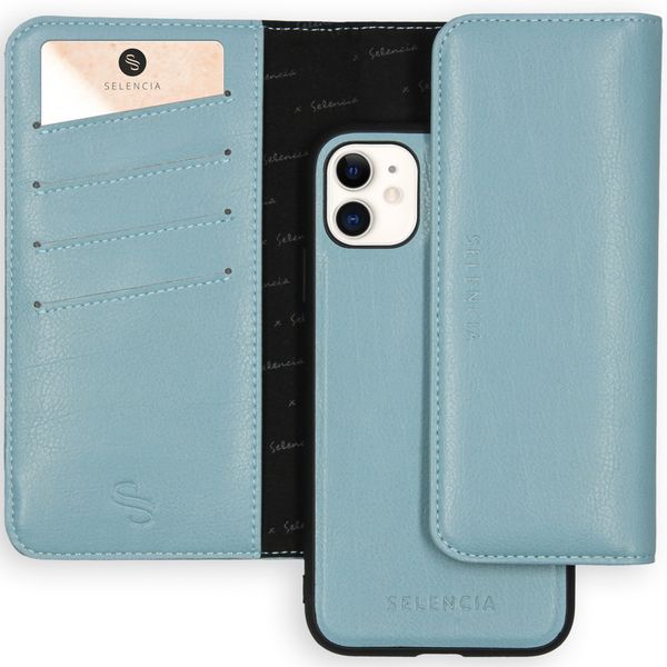 Selencia Eny Uitneembare Vegan Lederen Clutch iPhone 11 - Blauw