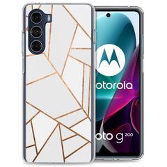 imoshion Design hoesje Motorola Moto G200 - Grafisch Koper / Wit