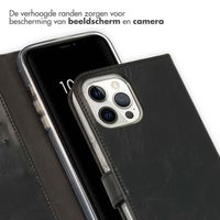 Selencia Echt Leren Bookcase Apple iPhone 12 Pro Max - Zwart
