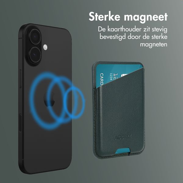 Accezz Magnetische Leren Kaarthouder - Geschikt voor Apple Find My - Cedar Green