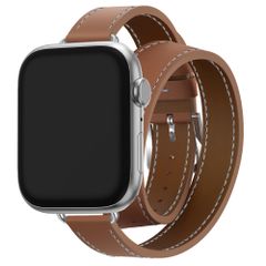 Selencia Élan Double strap band Apple Watch | 38/40/41/42 mm - Light Brown