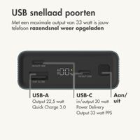 imoshion Ultra Series Aluminium Powerbank 20.000 mAh - Quick Charge en Power Delivery - Oranje Leeuw - Zwart