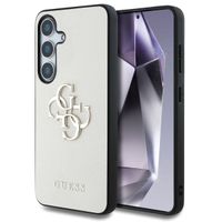Guess 4G Metal Logo Saffiano Backcover Samsung Galaxy S25 - Beige