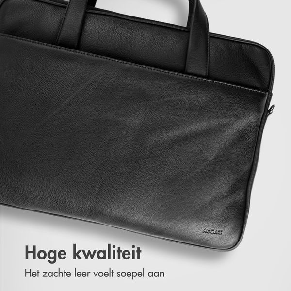 Accezz Leather Laptoptas 16 inch - Zwart