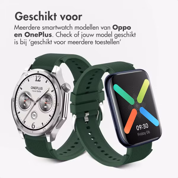 imoshion Siliconen bandje voor de OnePlus Watch 3 / 2 / 2R / Oppo Watch X2 / X - Donkergroen