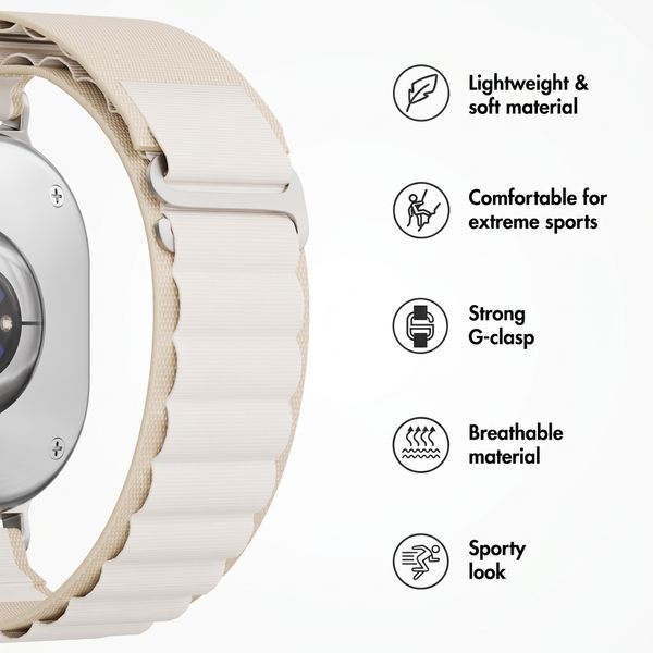 Accezz Nylon Alpine Band Samsung Galaxy Watch 9 (40/44mm) / Watch 8 (40/44mm) / Classic (46mm) - Starlight