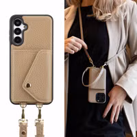Selencia Sera Telefoonhoes met Koord en Envelop Pashouder Samsung Galaxy A16 - Beige