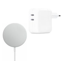 Apple Originele Dual USB-C Power Adapter 35W + Originele MagSafe Oplader 25W - 2 meter - Wit