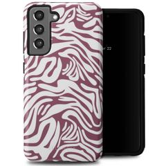 Selencia Vivid Tough Backcover Samsung Galaxy S21 FE - Trippy Swirl Dark Rose