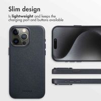 Accezz Leather Back Cover with MagSafe Apple iPhone 15 Pro Max - Onyx Black