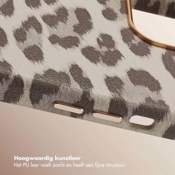 Selencia Sabi Backcover Panterprint met MagSafe Apple iPhone 15 - Soft Ivory