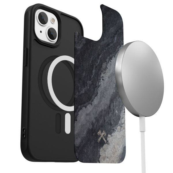 Woodcessories Bumper Case MagSafe iPhone 15 - Stone Camo Gray Black