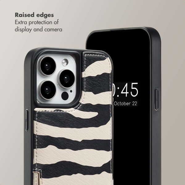 Selencia Nova Phone Case with Cord and Card Holder Apple iPhone 15 Pro Max - Zazzy Zebra