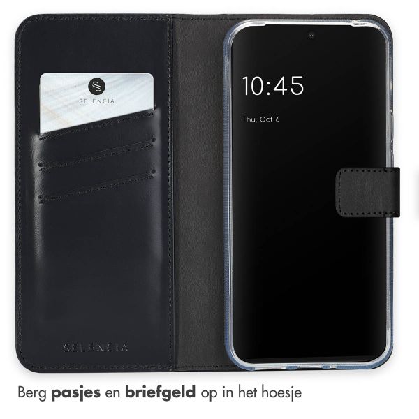 Selencia Echt Leren Bookcase Google Pixel 9 Pro XL - Zwart