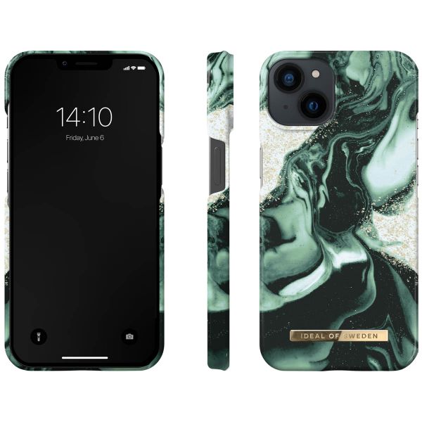 iDeal of Sweden Fashion Backcover iPhone 13 - Golden Olive Marble