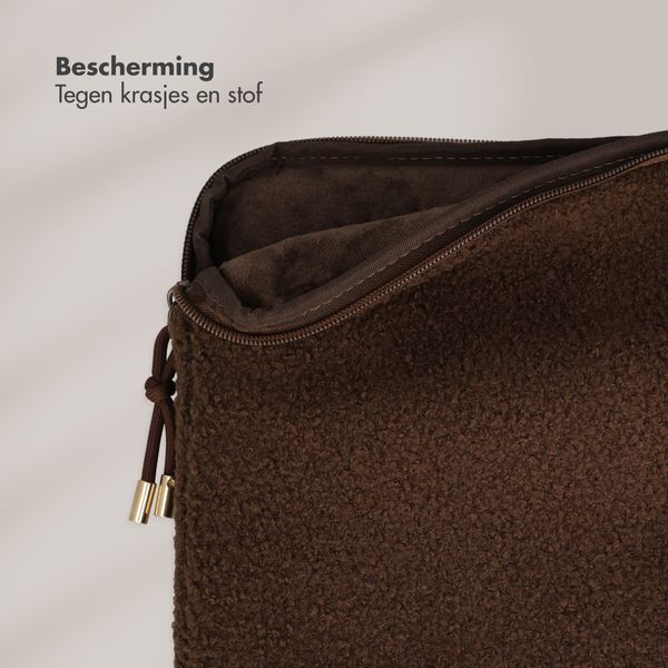 Selencia Teddy Laptophoes 15-16 inch - Laptopsleeve - Choco Brown