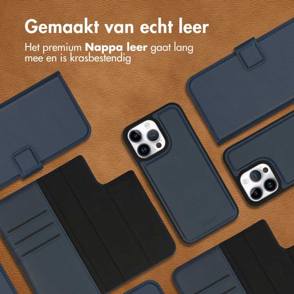 Accezz Premium Leather 2 in 1 Wallet Bookcase Apple iPhone 14 Pro Max - Donkerblauw