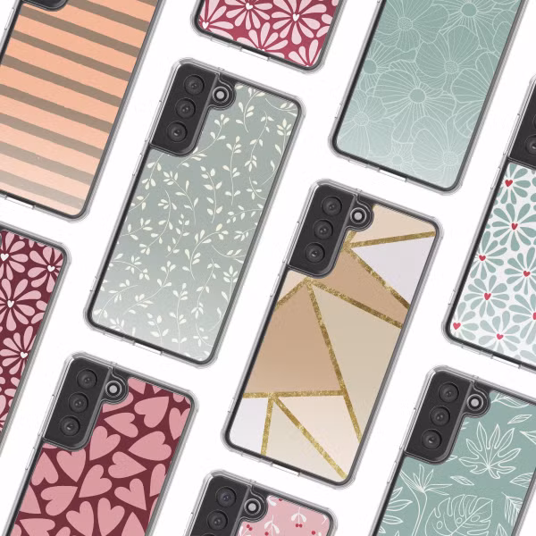 imoshion Design hoesje Samsung Galaxy S21 FE - Smoke Green Flowers