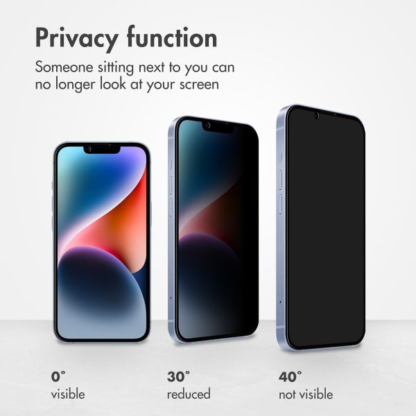 Accezz Tempered Glass Privacy Screen protector Apple iPhone 17e / 16e / 14 / 13 / 13 Pro