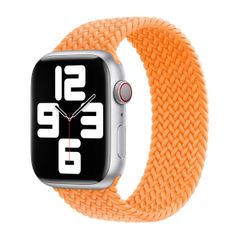 Apple Gevlochten solobandje Apple Watch | 44/45/46/49 mm - Maat 2 - Bright Orange