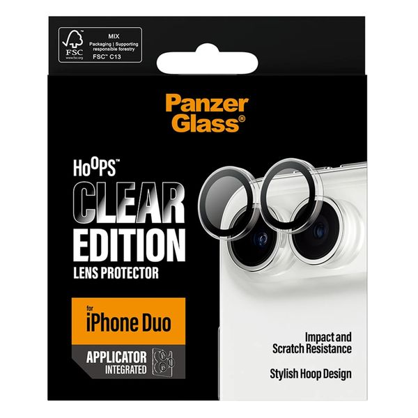 PanzerGlass Hoops Optic Rings Camera Protector Apple iPhone Duo - Clear