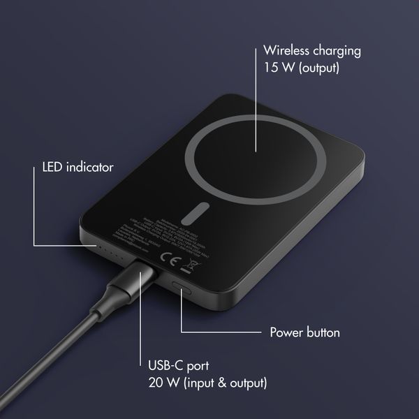 Accezz Kevlar Powerbank 5,000 mAh - MagSafe and Qi - Black