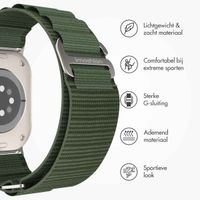 imoshion Nylon Alpine bandje Apple Watch Series 1 t/m 9 / SE (38/40/41 mm) | Series 10 / 11 (42 mm) - Groen