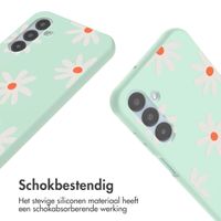 imoshion Siliconen design hoesje met koord Samsung Galaxy A25 (5G) - Green Flower Distance