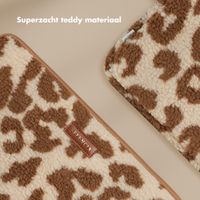 Selencia Teddy Laptop hoes 13-14 inch - Laptopsleeve - Vanilla Leopard