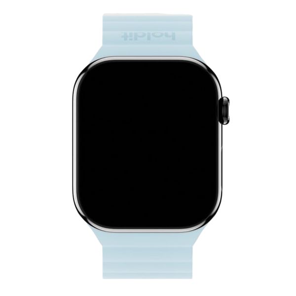 Holdit Siliconen bandje magneet Apple Watch Series 1 - 11 / SE / Ultra (44/45/46/49 mm) - Mineral Blue / Grey