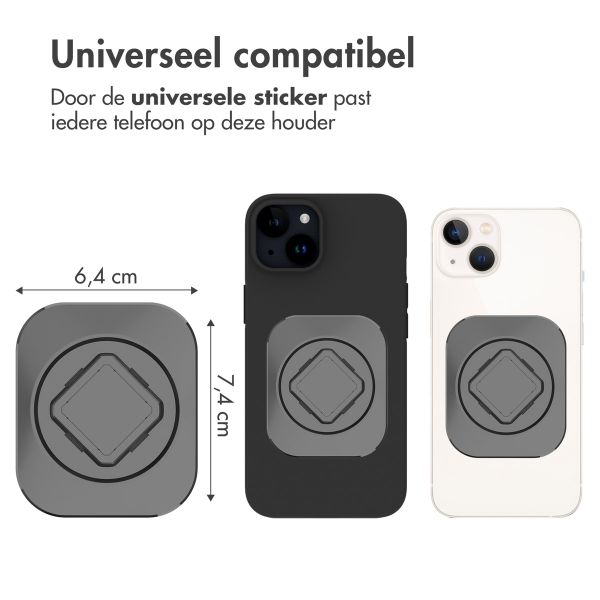 Accezz EasyLock telefoonhouder fiets - inclusief hoesje Apple iPhone 15 - Aluminium - 360 graden draaibaar - Zwart