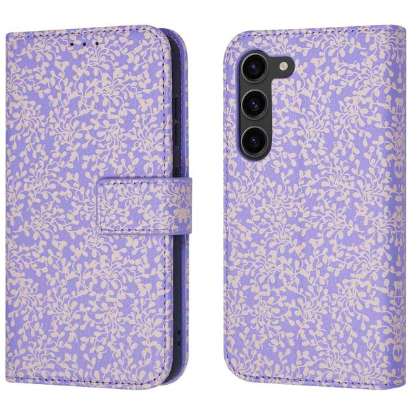 imoshion Design Bookcase Samsung Galaxy S23 - Purple White Flowers