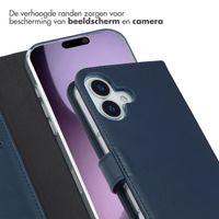 Selencia Echt Leren Bookcase Apple iPhone 17 - Blauw