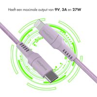 imoshion Lightning naar USB-C kabel - Non-MFi - Gevlochten textiel - 1 meter - Lila