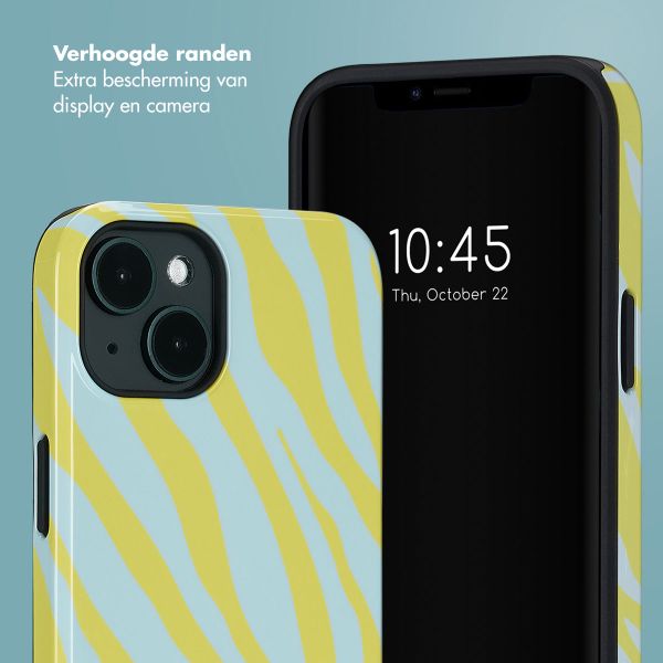 Selencia Vivid Backcover met MagSafe Apple iPhone 14 - Zebra Winter Sky Titanium Yellow