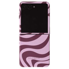 Selencia Vivid Backcover met MagSafe Samsung Galaxy Z Flip 8 - Wavy Swirl Pink Plum