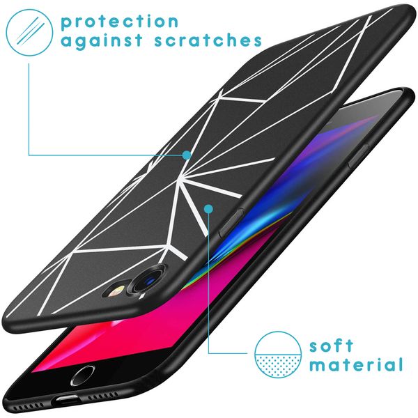 imoshion Design hoesje iPhone SE (2022 / 2020) / 8 / 7  - Grafisch - Lijn Zwart