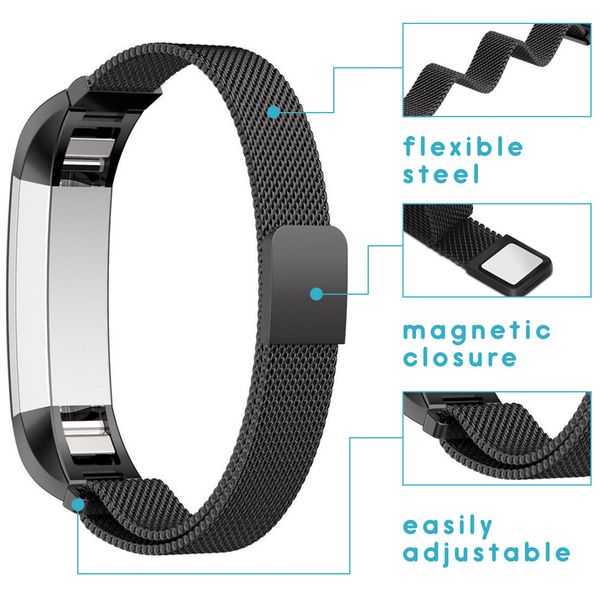 imoshion Milanees magnetisch bandje Fitbit Alta (HR) - Zwart