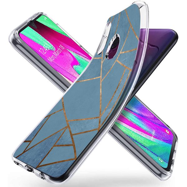 imoshion Design hoesje Samsung Galaxy A40 - Grafisch Koper / Blauw