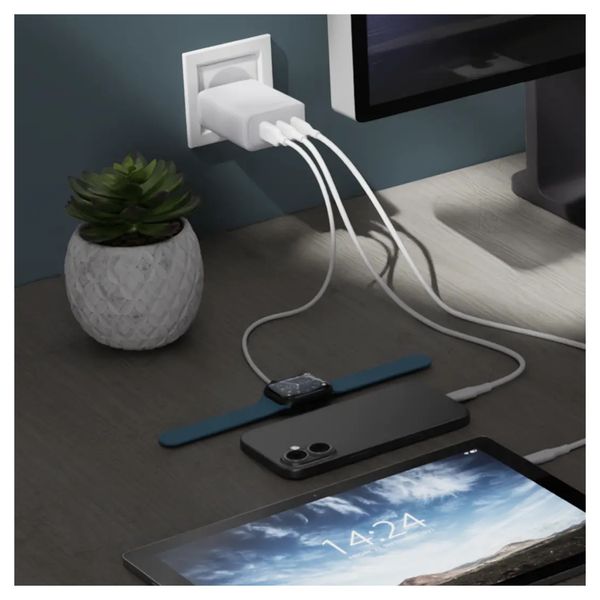 dbramante1928 Re-charge Oplader 2x USB-C 65W en USB-A 18W - Wit