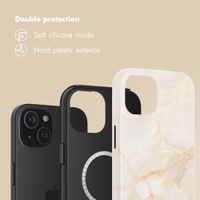 Selencia Vivid Back Cover with MagSafe Apple iPhone 15 - Golden Beige Marble