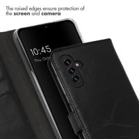 Selencia Echt Leren Bookcase Samsung Galaxy A13 (5G) / A04s - Zwart