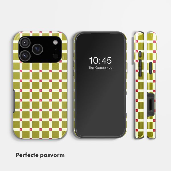 Selencia Vivid Backcover met MagSafe Apple iPhone 18 Pro / 17 Pro - Check This Olive