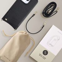 Selencia Nova Phone Case with Cord and Card Holder Apple iPhone 16 Pro - Black