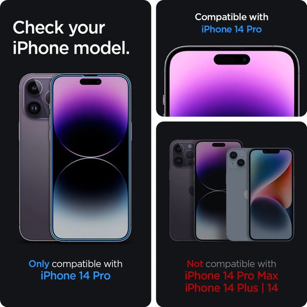 Spigen GLAStR EZ Fit Screen Protector 2 Pack + Applicator Apple iPhone 14 Pro