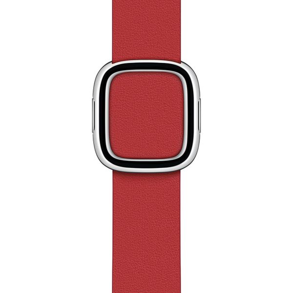 Apple Leather Band Modern Buckle Apple Watch Series 1 t/m 9 / SE (38/40/41 mm) | Series 10 (42 mm) - Maat L - Scarlet