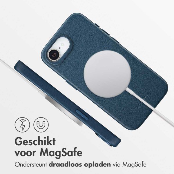 Accezz MagSafe Leather Backcover Apple iPhone 16e - Nightfall Blue