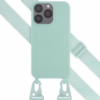 Selencia Siliconen hoesje met afneembaar koord Apple iPhone 13 Pro - Turquoise