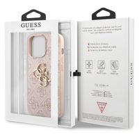 Guess 4G Metal Logo Backcover iPhone 13 - Roze / Goud